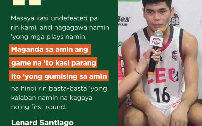 Lenard Santiago on CEU Scorpions win against OC Lions